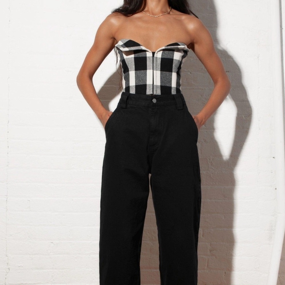 Mara Hoffman Elegant Black and Cream Patterned Dress